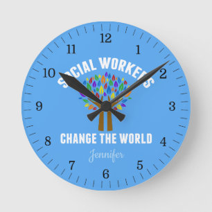 Horloge Ronde Citation de travail social mignon