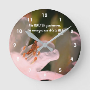Horloge Ronde Citation inspirante de Rumi sur le silence 