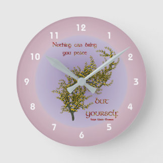 Horloge Ronde Citation Inspirationnelle de la paix intérieure