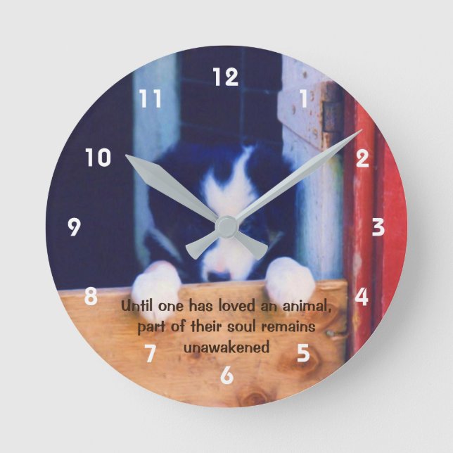 Horloge Ronde Citation Inspirationnelle des animaux de chiots mi (Recto)