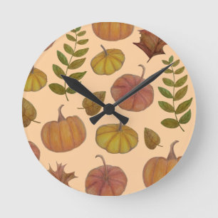 Horloge Ronde Citrouilles