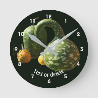 Horloge Ronde Citrouilles Personnalisées de Campagne