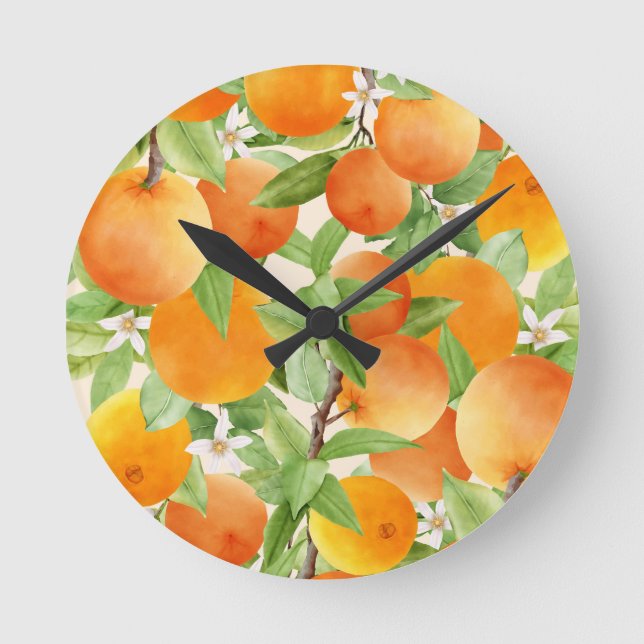 Horloge Ronde Citrus Orange Conception de cuisine (Recto)