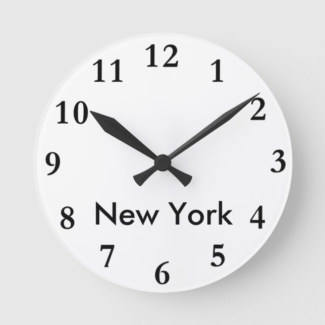 Horloge Ronde City Nom Clock Template (Recto)