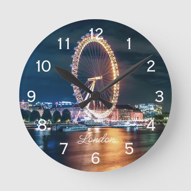Horloge Ronde Cityscape Ferris Wheel Night Travel Londres (Recto)