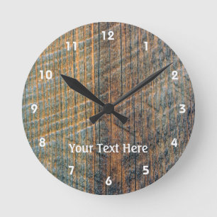 Horloge Ronde Clan Barn Wood Pattern