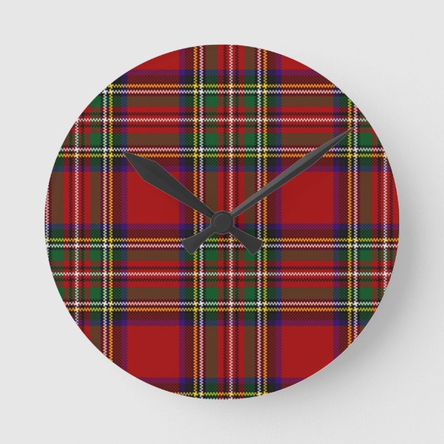 Horloge Ronde Clan PixDezines stewart tartan (Recto)