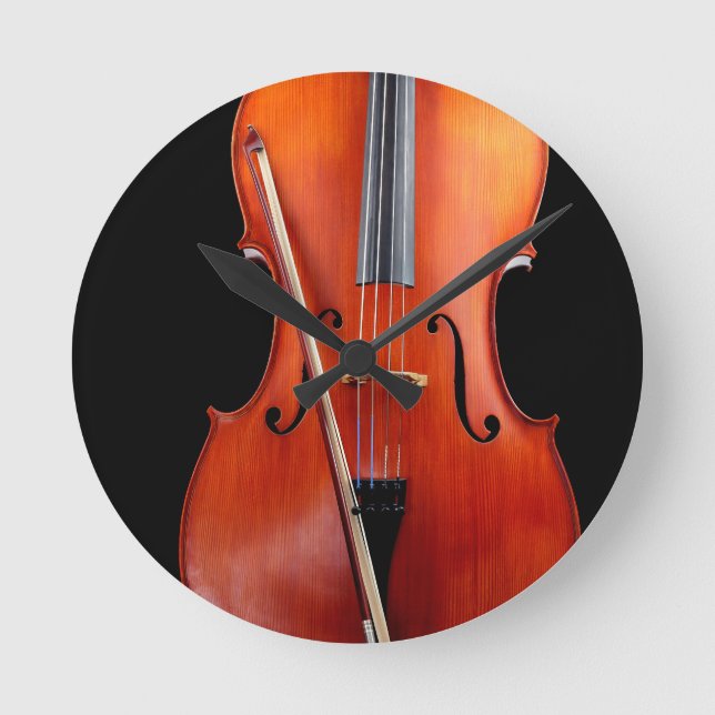 Horloge Ronde Classic cello on black (Recto)