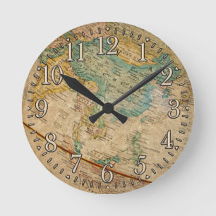Horloge Ronde Classic Geographical Globe Artwork