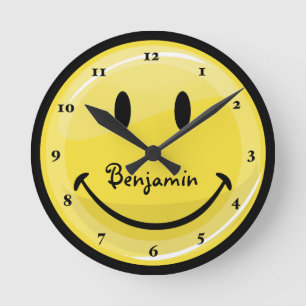 Horloge Ronde Classic Yellow Happy Face