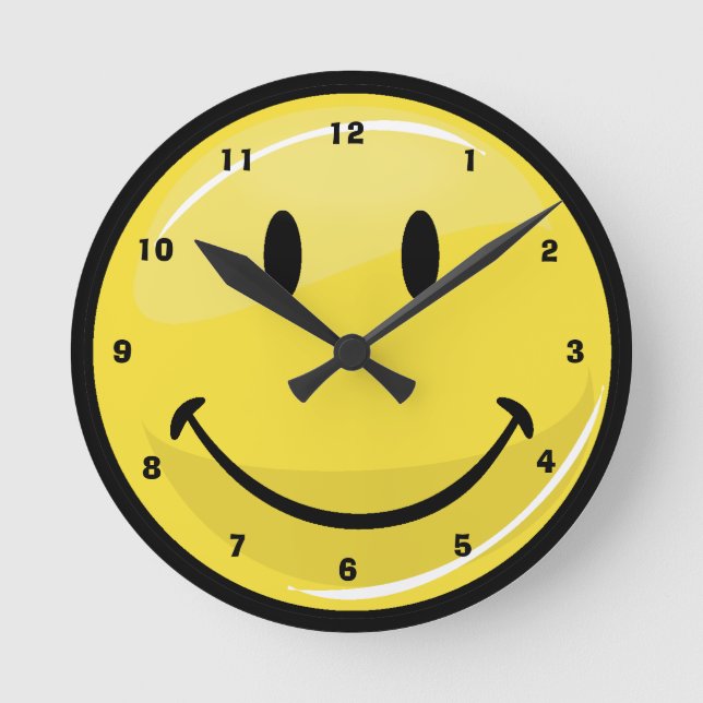 Horloge Ronde Classic Yellow Happy Face (Recto)