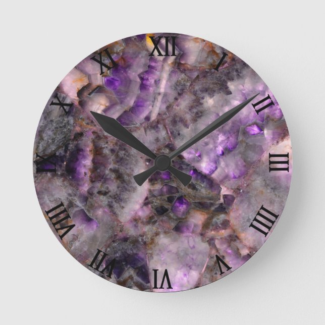 Horloge Ronde Classique élégant quartz violet (Recto)