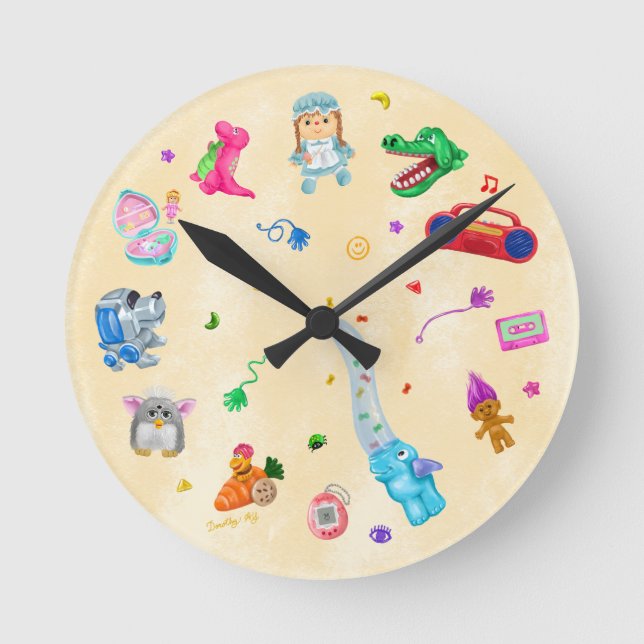 Horloge Ronde Classiques de l'enfance des années 90 (Recto)
