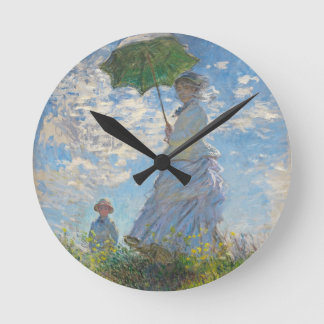 Horloge Ronde Claude Monet | Femme avec un parasol