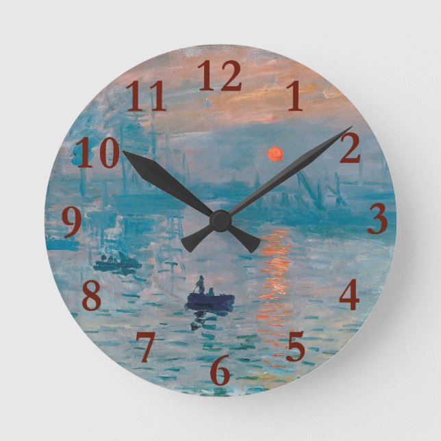 Horloge Ronde Claude Monet Impression Sunrise Français (Recto)