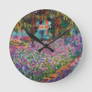 Horloge Ronde Claude Monet - Iris dans le jardin de Monet Beaux-