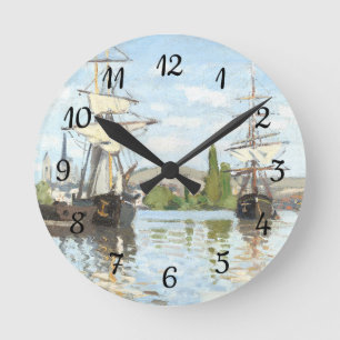 Horloge Ronde Claude Monet. Navires à cheval sur la Seine à Roue