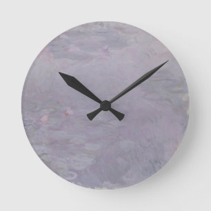 Horloge Ronde Claude Monet   Nénuphars de couleur claire