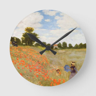 Horloge Ronde Claude Monet // Poppies sauvages