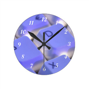 Horloge Ronde Clavier de l'ordinateur Lumière bleue