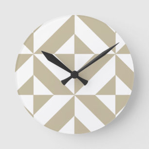 Horloge Ronde Clay Geometric Deco Cube Pattern