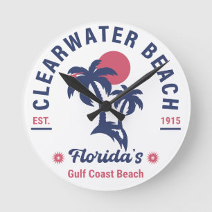 Horloge Ronde Clearwater Beach Floride Palm Tree Souvenirs