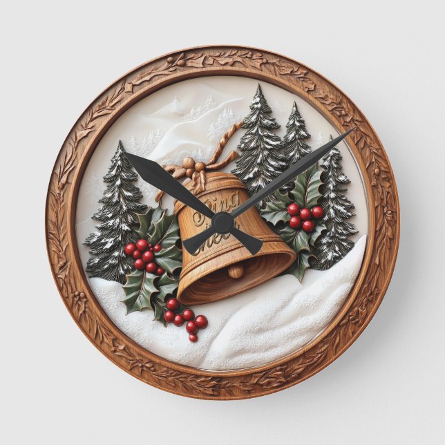 Horloge Ronde Cloche festive pour la gaieté saisonnière! (Recto)
