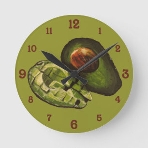 Horloge Ronde Clock Avocado Acrylic