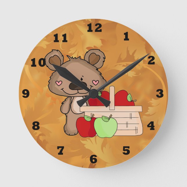 Horloge Ronde Clock Boppy Bear Apple Wall (Recto)