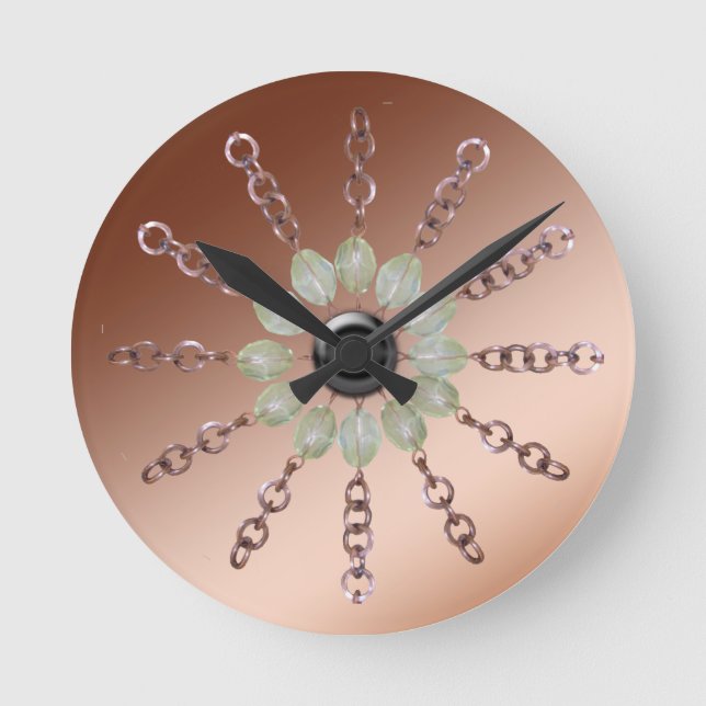 Horloge Ronde Clock - Copper chain and beads (Recto)