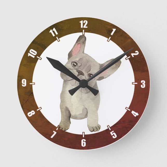 Horloge Ronde Clock Cute Puppy (Recto)