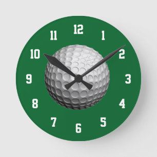 Horloge Ronde Clock de golf blanc et vert