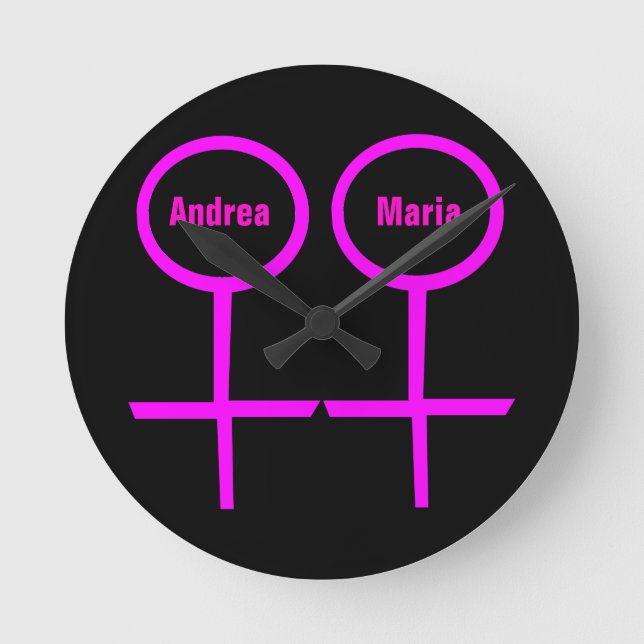 Horloge Ronde Clock de Lesbian Lovers (Recto)