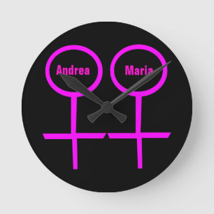 Horloge Ronde Clock de Lesbian Lovers