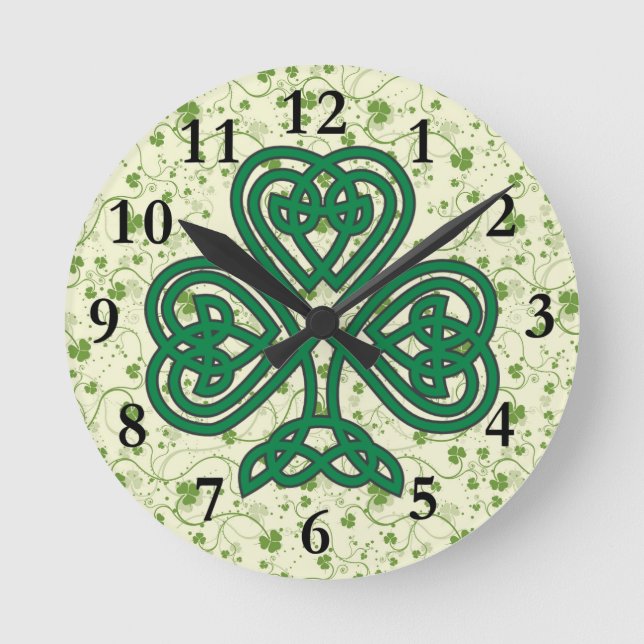 HORLOGE RONDE CLOCK DE SHAMROCK IRISH (Recto)