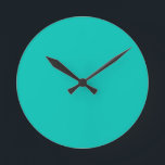 Horloge Ronde Clock de Turquoise<br><div class="desc">Couleur solide turquoise Horloge murale par Gerson Ramos.</div>