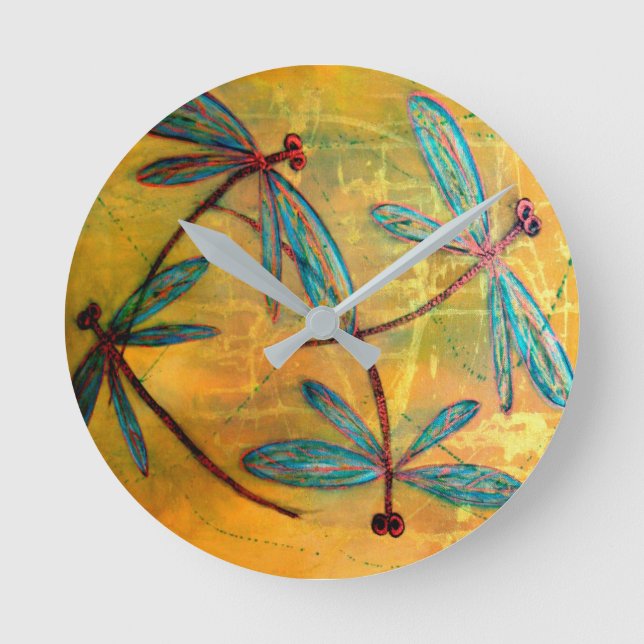 Horloge Ronde Clock Dragonfly Haze Square (Recto)