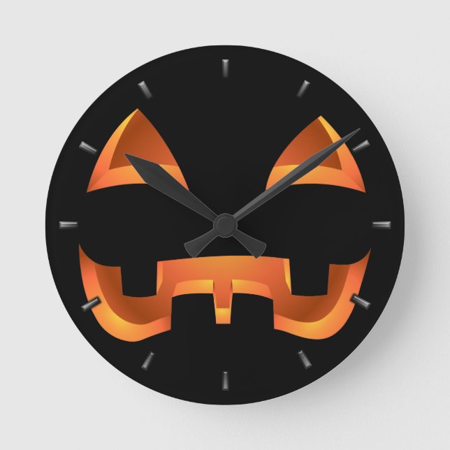 Horloge Ronde Clock Halloween Jack-O-Lantern (Recto)
