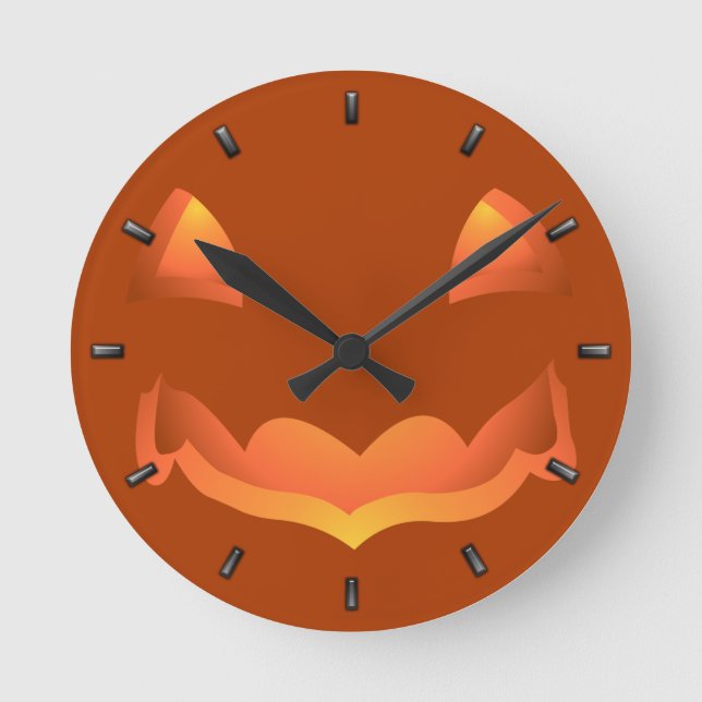 Horloge Ronde Clock Halloween Jack-O-Lantern (Recto)