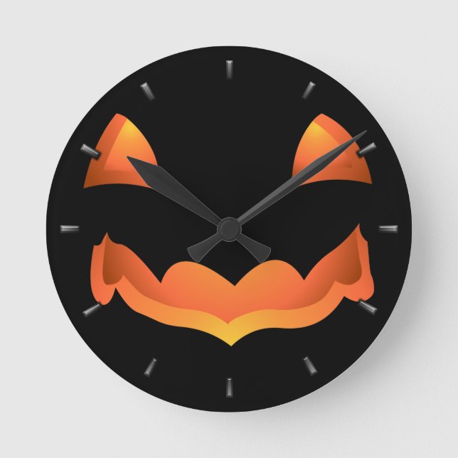 Horloge Ronde Clock Halloween Jack-O-Lantern (Recto)