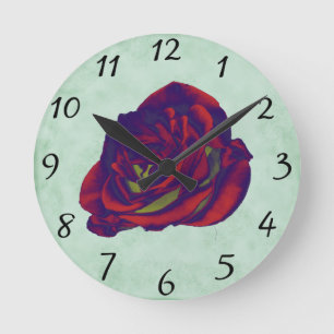 Horloge Ronde Clock Red Rose