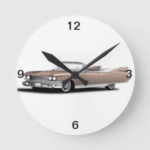 Horloge Ronde clock retro car, cadillac