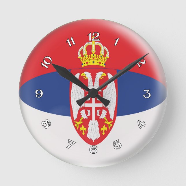 Horloge Ronde Clock Serbia Serbian flag (Recto)