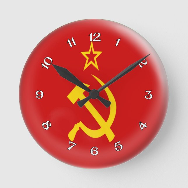 Horloge Ronde Clock Soviet volait Bubble Design (Recto)