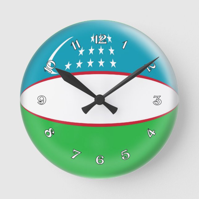 Horloge Ronde Clock Uzbekistan a fait du design bubble (Recto)
