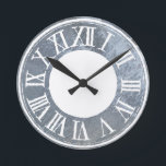 Horloge Ronde CLOCK vintage look chiffres romains texture concrè<br><div class="desc">Copyright de conception originale pour kat massard - - - - - - - - - - - - - - - - - - - - - - - - - - - - - - - - - - - - - - - - - - - -...</div>