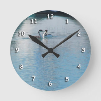 Horloge Ronde Clock - Western Grebe in harbor v3
