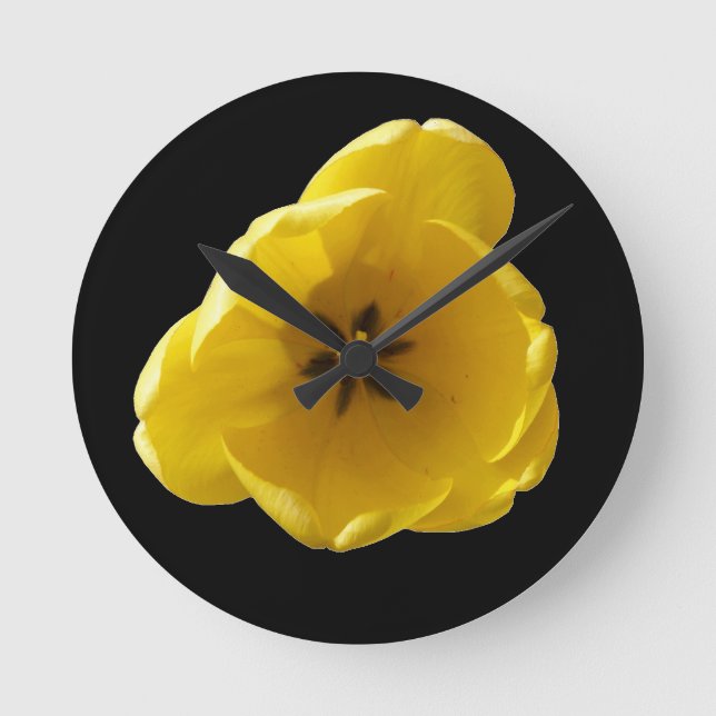 Horloge Ronde Clock Yellow Tulip (Recto)