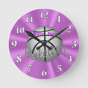 Horloge Ronde Clocks de basket-ball pour Girls Room