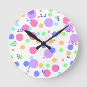 Horloge Ronde Clocks de Colorful Polka Dots